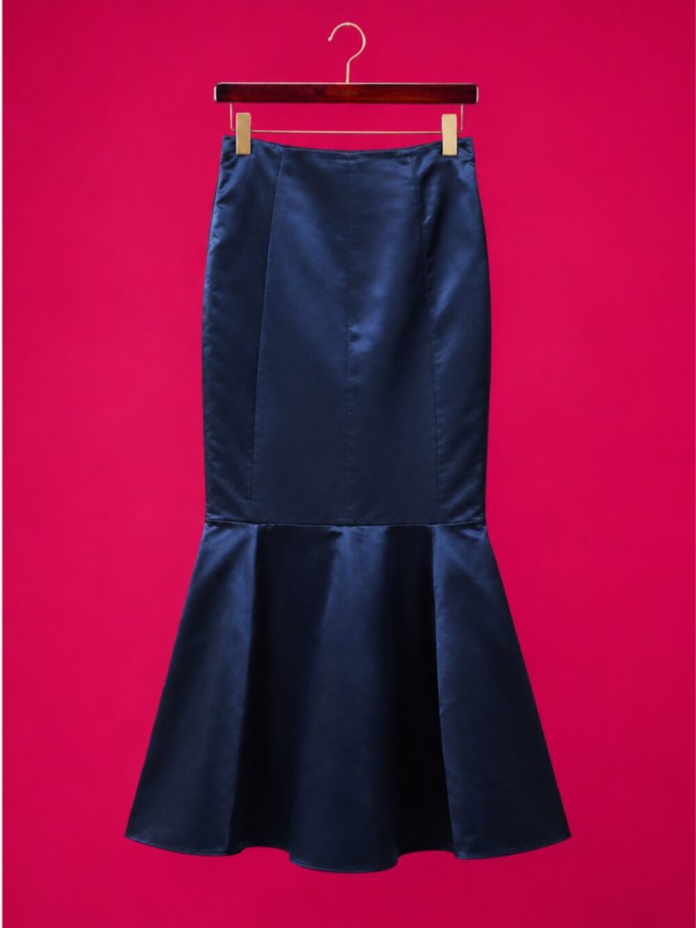 Satin Dark Romance Mermaid Vintage 90s Ink Navy Maxi Skirt Whimsigoth